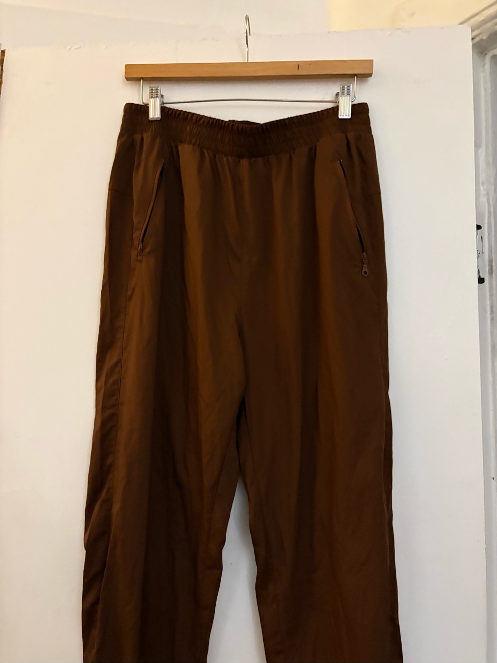 Girlfriend Collective Brown Elastic-Waist Track Pants